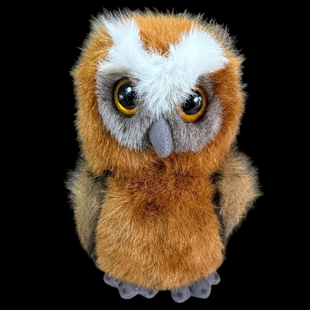 Aurora Realistic Owl Plush A & A 8" Vintage Toy Stuffed Animal